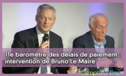 11e baromètre des délais de paiement : intervention de Bruno Le Maire