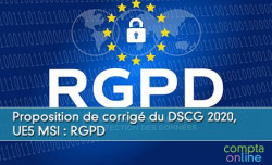 Proposition de corrigé du DSCG, UE5 MSI : Règlement général sur la protection des données