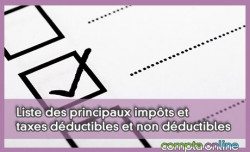 Liste des principaux impts et taxes dductibles et non dductibles