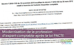 Modernisation de la profession d'expert-comptable aprs la loi PACTE