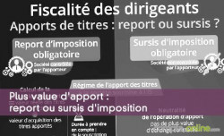 Plus value d'apport : report ou sursis d'imposition