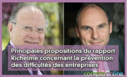 Principales propositions du rapport Richelme concernant la prvention des difficults des entreprises