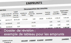 Dossier de rvision : exemple de tableau pour les emprunts