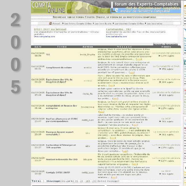 Compta Online en 2005