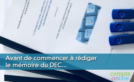 Avant de commencer  rdiger le mmoire du DEC