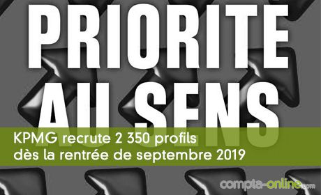 KPMG recrute 2 350 profils ds la rentre de septembre 2019