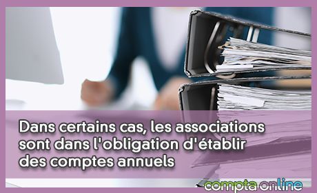 Dans certains cas, les associations sont dans l'obligation d'tablir des comptes annuels