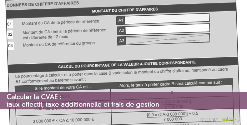 Calculer la CVAE : taux effectif, taxe additionnelle et frais de gestion