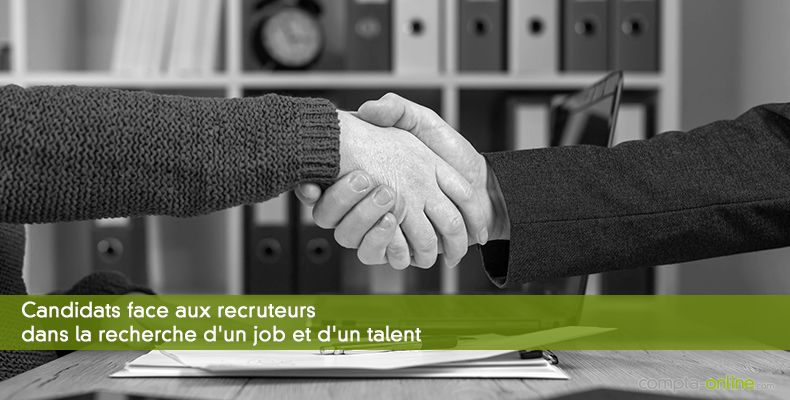 Candidats face aux recruteurs dans la recherche d'un job et d'un talent