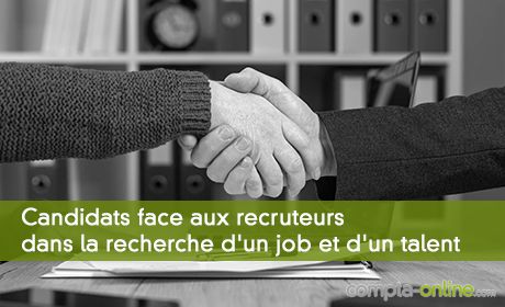 Candidats face aux recruteurs dans la recherche d'un job et d'un talent
