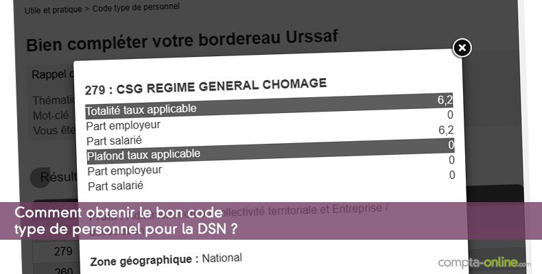 Obtenir le bon code type de personnel pour la DSN