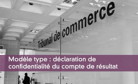 Modèle type : déclaration de confidentialité du compte de résultat
