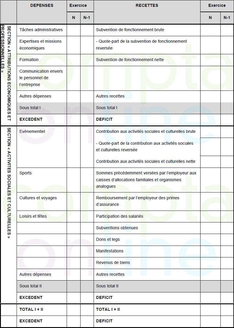 Comptes du CSE