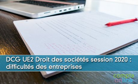 DCG UE2 Droit des socits session 2020 : difficults des entreprises