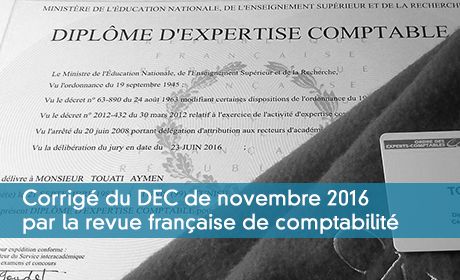 Corrigé du DEC de novembre 2016 par la RFC