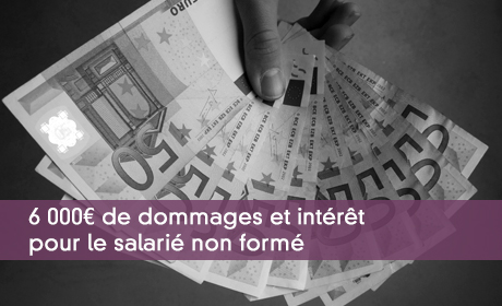 6 000¤ de dommages et intérêt pour le salarié non formé
