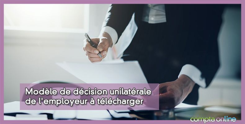 Modèle de décision unilatérale de l'employeur à télécharger