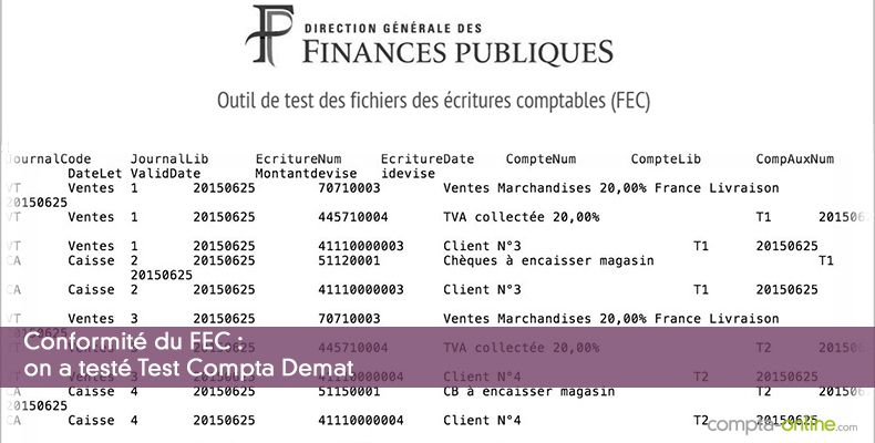 Conformit du FEC : on a test Test Compta Demat