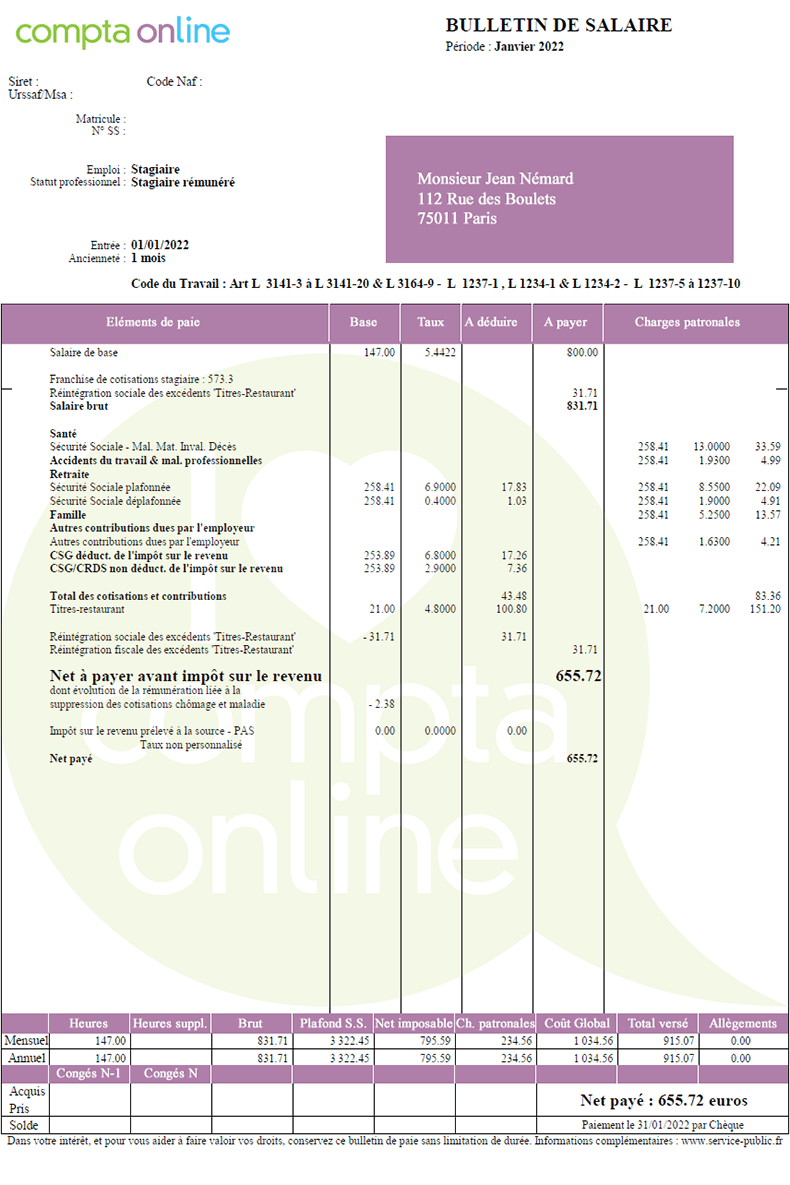 à peine Année programme calcul indemnité de stage Dénudé obscurité