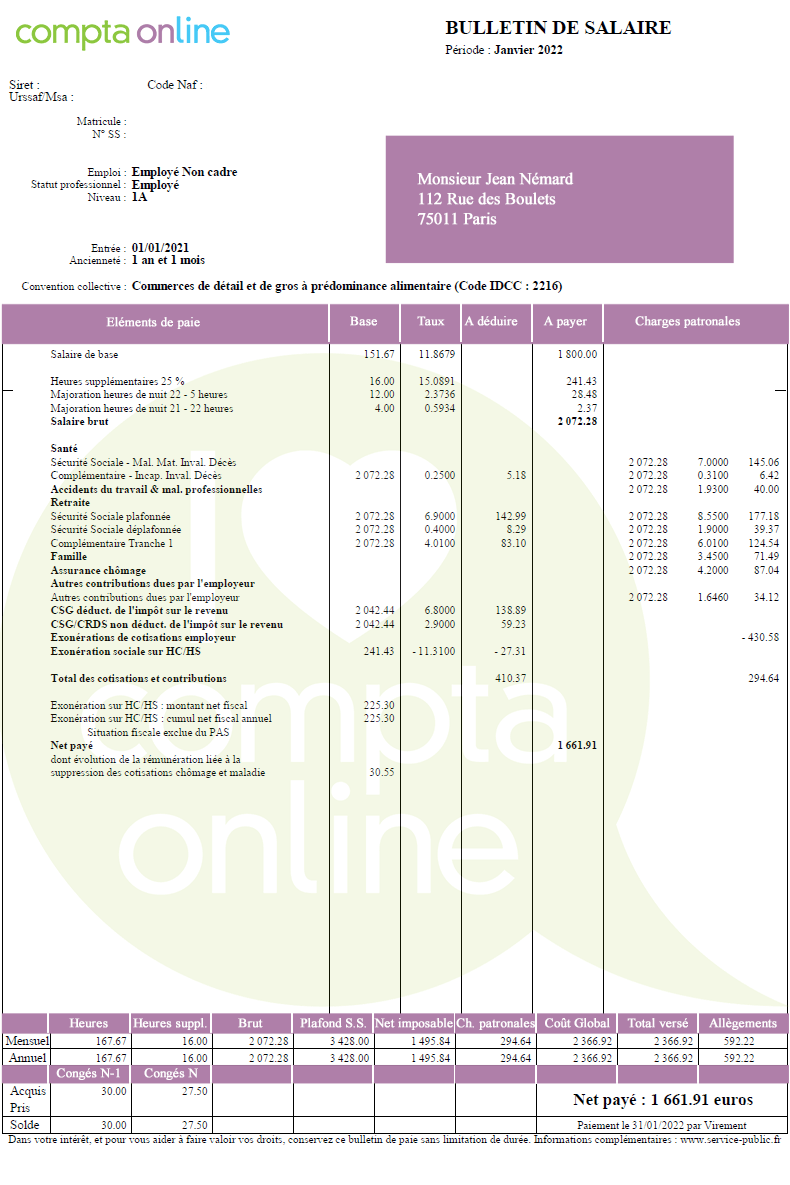Quel salaire avec 11 € de l
