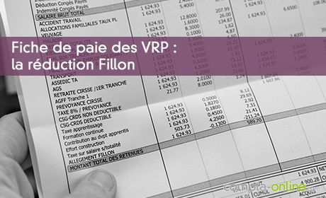 Fiche de paie des VRP : la réduction Fillon