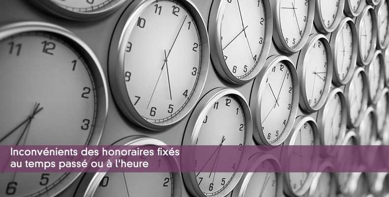 Inconvénients des honoraires fixés au temps passé ou à l'heure