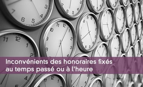 Inconvénients des honoraires fixés au temps passé ou à l'heure