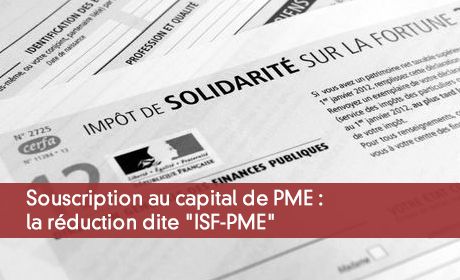 Koe Koken Wantrouwen La réduction d'ISF pour souscription au capital de PME