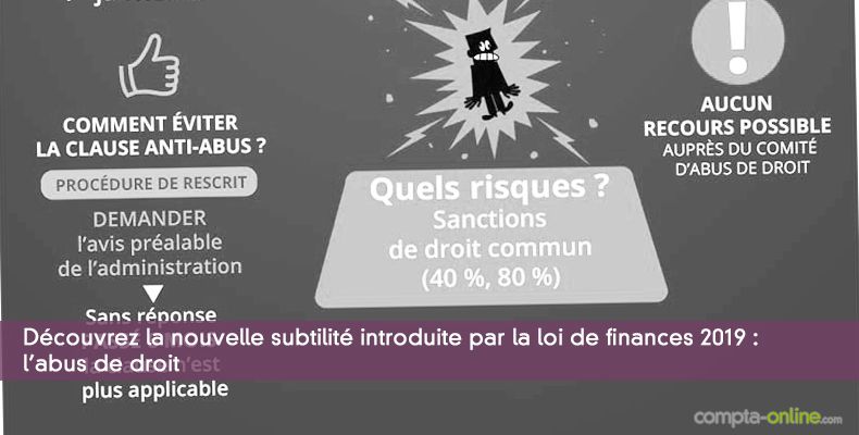 Découvrez la nouvelle subtilité introduite par la loi de finances 2019 : abus de droit
