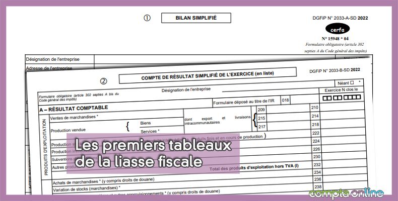 Les premiers tableaux de la liasse fiscale