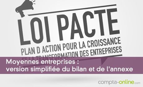 Moyennes entreprises : version simplifiée du bilan et de l'annexe