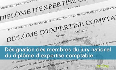 Désignation des membres du jury national du diplôme d'expertise comptable