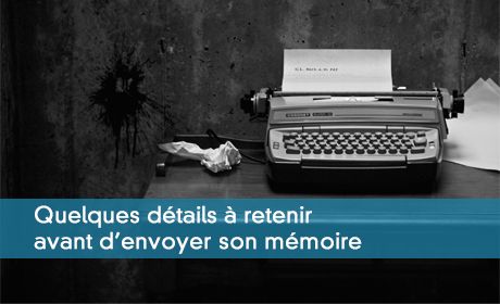 Logistique de l'envoi du mémoire