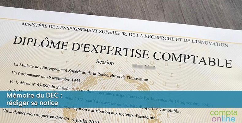 Mémoire du DEC : rédiger sa notice