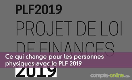 Qu'est-ce qui change pour les personnes physiques avec le PLF 2019 ?