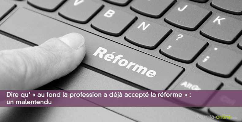 Dire qu' « au fond la profession a déjà accepté la réforme » : un malentendu
