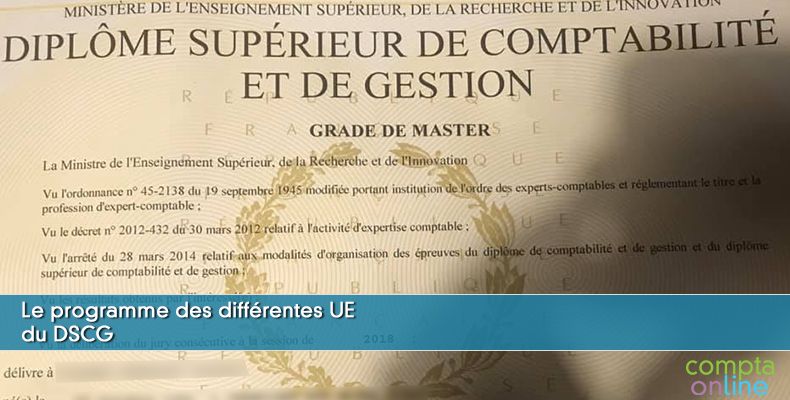 Le programme des différentes UE du DSCG