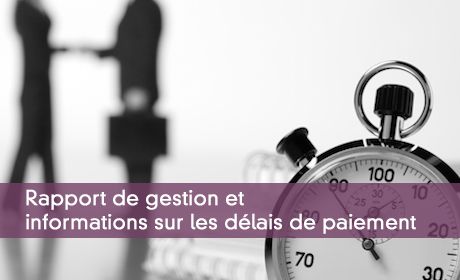 Rapport de gestion et informations sur les délais de paiement