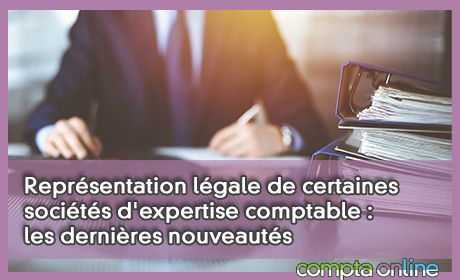 Reprsentation lgale de certaines socits d'expertise comptables : les dernires nouveauts