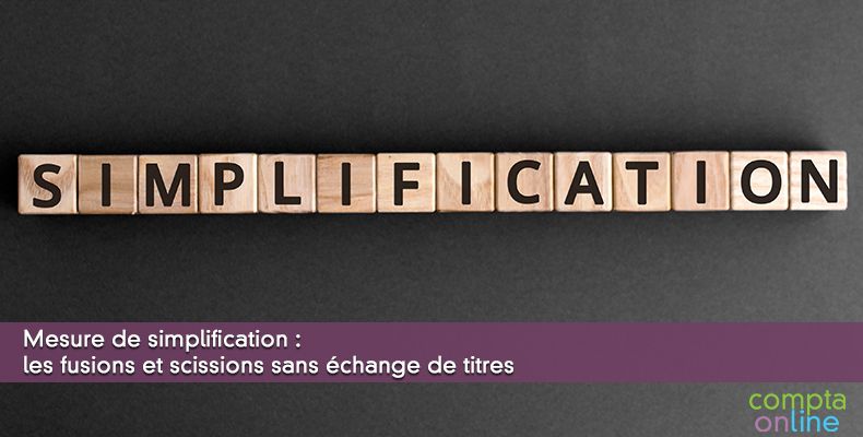 Mesure de simplification : les fusions et scissions sans échange de titres