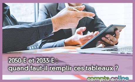 2050-E et 2033-E : quand faut-il remplir ces tableaux ?