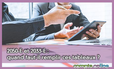 2050-E et 2033-E : quand faut-il remplir ces tableaux ?