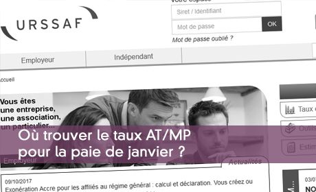 Où trouver le taux AT/MP pour la paie de janvier ?