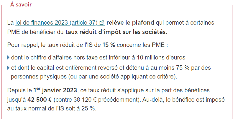 Taux rduit IS